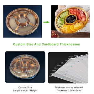 High Quality Custom Disposable Plastic Round Food Packaging <b>Box</b> Golden Fruit <b>Cake</b> Blister Tray <b>Box</b> With <b>Transparent</b> Lid - Product Image 3