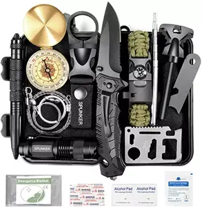 Outdoor Hiking Camping Tactical SOS 15 in 1 Survival Gear Emergency Survival Kit