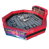 Système de jeux mécaniques multi-attractions 3-en-1 : Machine de rodéo mécanique, jeu Wipeout et simulateur de surf – Jeux de rodéo à vendre