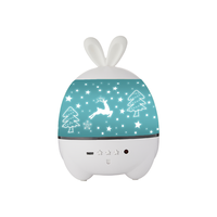 Projecteur d'étoiles en forme de lapin porte-bonheur mignon en ABS, lampe de projection LED rotative pour chambre d'enfant, décoration de la maison, cadeau