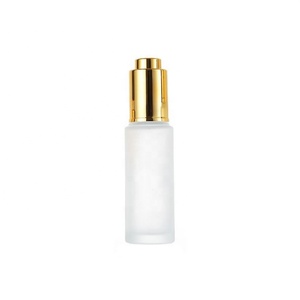 Wholesale 30ml <b>50ml</b> Frosted Round Shape Cosmetics Dropper Glass <b>Bottle</b> with Silver Cap for Skincare - Product Image 6