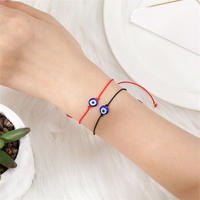 Bracelet ajustable fait main turc anti-mal œil turc rouge et noir pour adolescentes et femmes C06