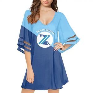 Dropship etíope verano Mujer vestido Casual estampado a pedido ChiffonTradition señoras vestidos <span class=keywords><strong>para</strong></span> traje <span class=keywords><strong>de</strong></span> baño <span class=keywords><strong>piscina</strong></span> playa cubrir - Product Image 5