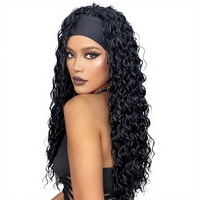Nouveauté Perruque bandeau Aurasilk pour femmes africaines, noire, boucles serrées / Afro bouclé volumineux |   Perruque en fibre synthétique résistante à la chaleur