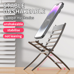 Aluminum Alloy Phone Stand <b>Tablet</b> <b>Holder</b> Silver Grey Detachable Portable Lightweight Creative Desk Accessory - Product Image 4