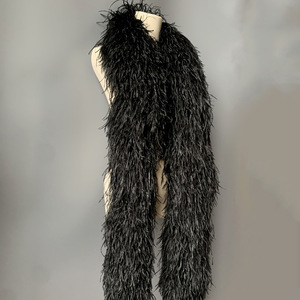 Commercio all'ingrosso <span class=keywords><strong>bianco</strong></span> e nero 15-20 cm 10 Ply piuma di struzzo Boa per vestiti da festa decorazione tessuto piuma abito di pizzo - Product Image 5