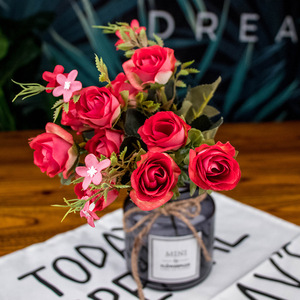 5 Branches Autumn Tone Artificial Roses European Style <b>Silk</b> <b>Flowers</b> For Wedding Decoration Factory Wholesale - Product Image 6