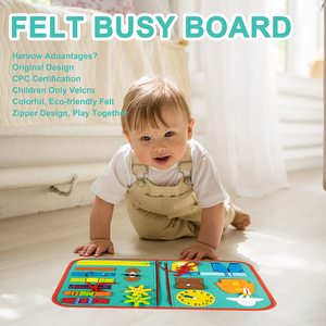 Tableau d'activités sensorielles en feutre pour bébés, jouet éducatif de voyage pour garçons et filles de 1 à 5 ans, vente en gros - Product Image 4