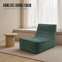 Canapé paresseux moderne en tissu chenille avec rembourrage en éponge compressée pour salon, chambre et appartement