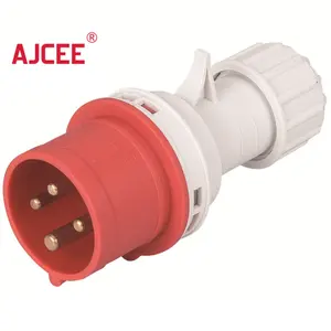 AJCEE P024 w ip44 4pin 230v 380v 440v 2pe 3pe + N 32amps 산업용 플러그