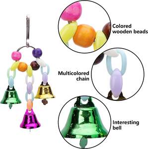 Bunnyhi NWJ001 yeni Pet malzemeleri çiğneme papağan kuş oyuncak papağan oyuncak parçaları salıncak gökkuşağı köprü çan kuş oyuncak seti - Product Image 2