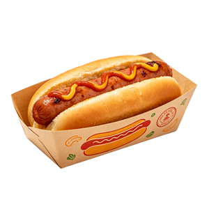 Custom Printed Wholesale Hot Dog Paper Tray <b>Box</b> Greaseproof Takeaway Fast Food Packaging <b>Box</b> for Mobile Snack Trucks - Product Image 2