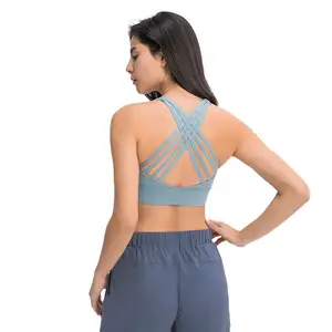 Échantillon gratuit soutiens-gorge de sport push-up pour femme soutien-gorge de sport hauts de fitness confort soutien complet soutien-gorge de sport licou sexy