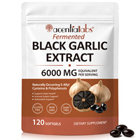 Acentiallabs Grosir Suplemen Bawang Hitam Fermentasi 6000 mg 120 Softgel Kapsul Lunak Bawang Hitam Non-GMO Bebas Gluten