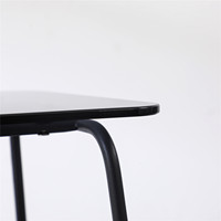 Table d'appoint de salon moderne multifonctionnelle à 2 niveaux en verre trempé noir pour la vente en gros de meubles de maison