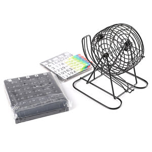 Ensemble de jeu de <span class=keywords><strong>bingo</strong></span> éducatif pour enfants Machine à balles numérotées en gros et cage pour enfants Black Iron & PET 6 joueurs - Product Image 3