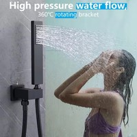 Système de douche thermostatique, Robinet en laiton, Pommeau de pluie carré 10 pouces pour plafond et douchette à main, Personnalisable pour la vente en gros et les projets