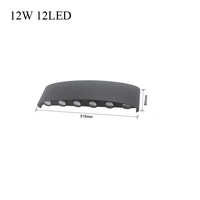 Applique murale LED extérieure en aluminium IP65 étanche, éclairage mural haut et bas pour la maison, les escaliers, la chambre à coucher, la salle de bain, le couloir, le porche