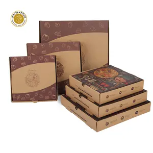 Commercio all'ingrosso 6 8 9 10 11 13 pollici cibo scatole per pizza con logo eco-friendly ondulato papers scatola della pizza