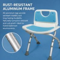 Tabouret de douche AndCare en aluminium, capacité 100 kg, pour personnes âgées et handicapées - Fournitures de réadaptation, siège rembourré