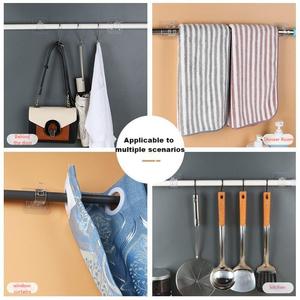 Accessoires de <span class=keywords><strong>tringle</strong></span> à rideaux en <span class=keywords><strong>PVC</strong></span> modernes avec crochets adhésifs sans couture Fenêtre en métal en fer La maison comprend des poteaux de ruban à <span class=keywords><strong>rideau</strong></span> - Product Image 5