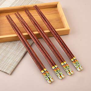 Nouvelles baguettes porte-bonheur de style kaki, baguettes chinoises de style moderne en imitation acajou et bambou, pour la maison et les restaurants. - Product Image 1