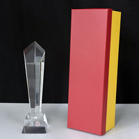 Trophée en cristal gravé en forme de pentagone MH-J0692