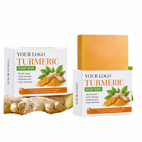 Sabun Batang Minyak Esensial Kunyit Putih Padat 100g Lavender Lemon Verbena Perawatan Wajah & Tubuh Logo Kustom Herbal Pembersih