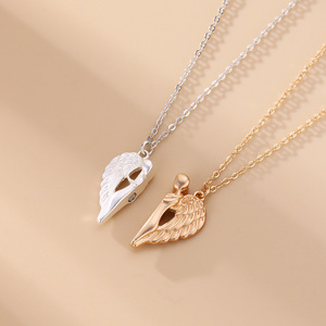Colliers pendentifs en forme d'ailes d'ange magnétiques pour femmes et hommes, collier de couple avec ailes du <span class=keywords><strong>diable</strong></span>, cadeau de la Saint-Valentin, bijoux - Product Image 3