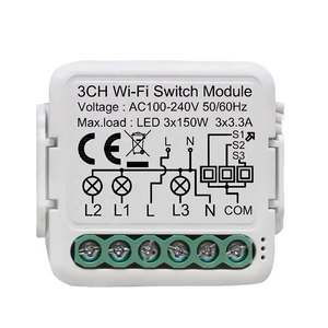 Easy <strong>Installation</strong> for Smart <strong>Light</strong> <strong>Switch</strong> WiFi Module 3 Channel Retro ABS Material for Smart Home PST-S03 Smart Life - Product Image 2