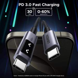 <span class=keywords><strong>สาย</strong></span> <span class=keywords><strong>ugreen</strong></span> USB C เป็น USB C 100W <span class=keywords><strong>สาย</strong></span><span class=keywords><strong>ชาร์จ</strong></span>เร็วชนิด C <span class=keywords><strong>สาย</strong></span><span class=keywords><strong>ชาร์จ</strong></span>พร้อมจอแสดงผล LED สำหรับ <span class=keywords><strong>iPhone</strong></span> 16 - Product Image 3