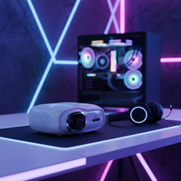 Système Android 12.0 intelligent, mise au point automatique, Wifi double bande 2.4+5g intégré et haut-parleur, vidéoprojecteur de poche LCD, mini projecteur holographique