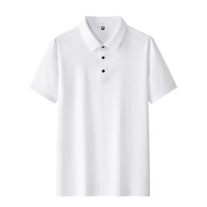 เสื้อโปโลแขนสั้นคอปกผ้าไนลอนสีทึบแห้งเร็ว สีน้ำเงินเข้ม สำหรับใส่ทุกวัน - Product Image 3