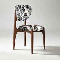 Chaises de salle à manger de luxe modernes nordiques en bois massif pour restaurant, hôtel, cuisine, salon, salle à manger, en velours et cuir, confortables et design