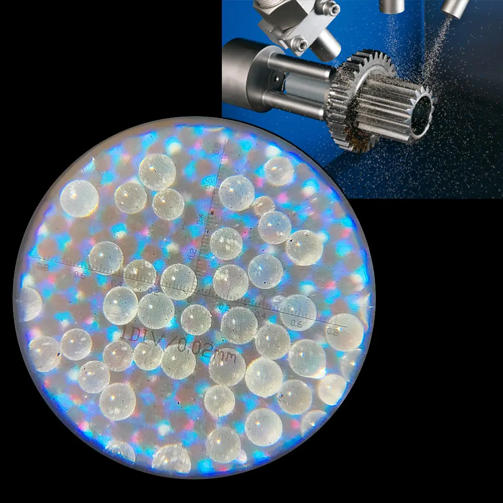 Perle di vetro campione gratuito per sabbiatura/microsfere di vetro sabbiatura 280 #325 #