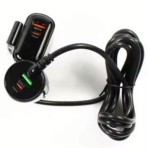 76W Car Charger <b>USB</b> C PD QC3.0 <b>Extension</b> Cord <b>Cable</b> Car Charger <b>Usb</b> Passenger Car Rear Charger - Product Image 2