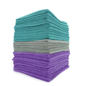 Microfiber Towel Car 16x16'' 220gsm yellow turquoise grey Car Microfiber Cleaning Cloth Edgeless for Car Cleaning