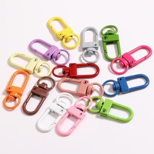 Màu sắc <span class=keywords><strong>Snap</strong></span> móc kim loại Keychain chia vòng chìa khóa với chuỗi DIY Túi Khóa Phụ Kiện Bán buôn Dog Clips D keyrings - Product Image 5