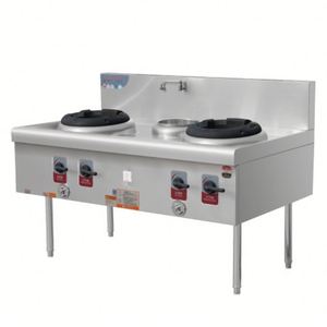 Cuisinière et plaque de cuisson à gaz pour cuisine commerciale et restaurant avec chaudières en acier inoxydable 35KW*2 - Product Image 1