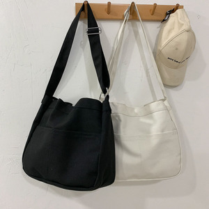New Product <b>Large</b> Capacity College Students <b>Bag</b> Messenger <b>Bag</b> Simple Casual Shoulder Travel <b>Canvas</b> <b>Bag</b> - Product Image 1
