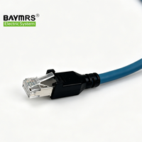 Connecteur RJ45 Ethernet blindé IP67 industriel Cat5e, câble en cuivre droit à 8 broches, codage A, BAYMRS M12