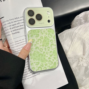 เคสโทรศัพท์มือถือลายเสือดาวกลิตเตอร์รุ่น Original Leopard Glitter Love สำหรับ iPhone 17 16 15 Pro Max พร้อมกระจกป้องกันเลนส์กล้องแบบนีออนสีรุ้ง - Product Image 4