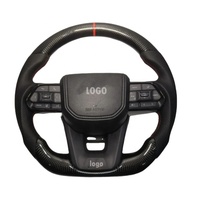 Accessoires 4x4 Volant noir à boutons style GR en fibre de carbone pour Toyota LAND CRUISER 200