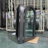 Ventanas Europeas de Perfil Delgado Vertical de Aleación de Aluminio con Doble Vidrio Templado para Aislamiento Térmico en Salas de Estar