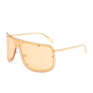 Surdimensionné <span class=keywords><strong>Steampunk</strong></span> sans monture carré femmes hommes lunettes de soleil grand cadre 2024 nouvelle marque de luxe une pièce lunettes lunettes de soleil pour femme - Product Image 6