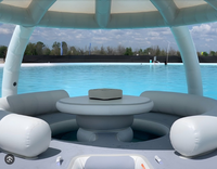 Île flottante de l'eau de loisirs populaires avec la partie flottante gonflable de jeu de l'eau de tente