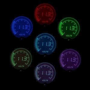 ยี่ห้อใหม่รถขนาด 2 "52 มม.<span class=keywords><strong>EVO</strong></span> 7 สี LCD Voltmeter เครื่องวัดแรงดันไฟฟ้า 8 -18 โวลต์รถขนาด - Product Image 2