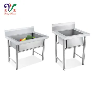 school dining hall kitchen large stainless steel single bowl sink table for tableware storage