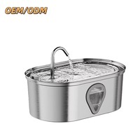 Tempat Minum Hewan Peliharaan Pintar Premium 3.5L 304 Stainless Steel Dispenser Air Otomatis dengan Lampu LED dan Pompa untuk Kucing dan Anjing