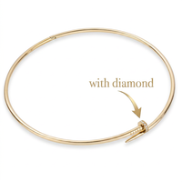 Collier ras du cou en cristal pour femme, design fin en forme de clou, empilable, or et argent, bijou de mode minimaliste, cadeau
